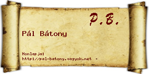 Pál Bátony névjegykártya